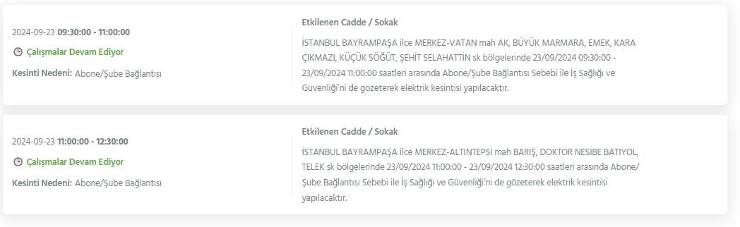 BEDAŞ duyurdu! İstanbul'un 22 ilçesinde elektrik kesintileri yaşanacak 20